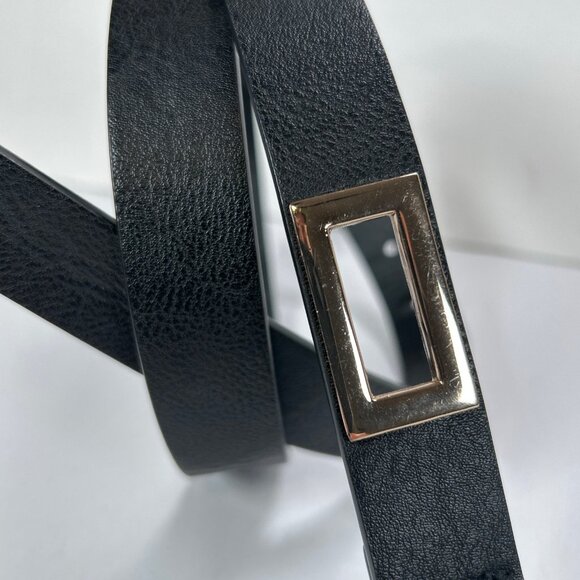 Tahari Vegan Leather Belt Gold Toned Buckle - Picture 6 of 7